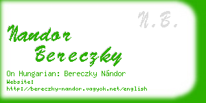 nandor bereczky business card